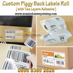 Custom Piggyback Labels ll Double Layer Adhesive Label ll Sticker Double Lem untuk Barcode Roll