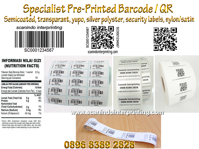 Spesialist Cetak Print barcode QR | Scanindo Interprinting