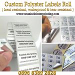 Customized Label Sticker Polyster untuk Elektronik dll (Waterproof, Anti Sobek & Tahan Panas)