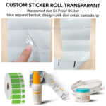 Custom/ Cetak Label Sticker Transparant roll Barcode ll Clear label Roll